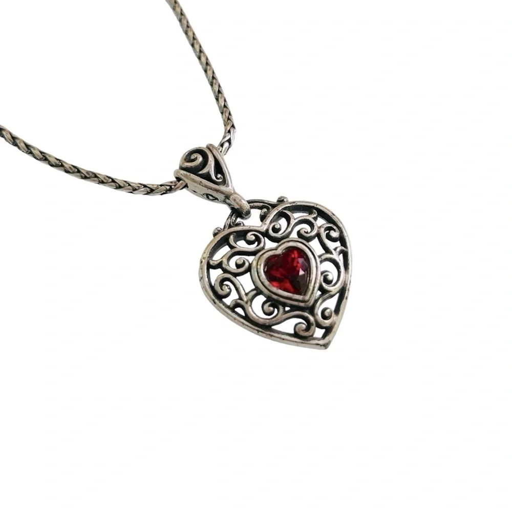 AUTHENTIC BRIGHTON COLLECTIBLES Necklace Pendant Charm GO RED FOR WOMEN With Tin - Picture 6 of 12